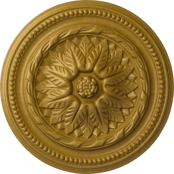 Ekena Millwork Wigan Ceiling Medallion, Hand-Painted Pharaohs Gold, 16"OD x 2 1/4"P CM16WGPGS - main